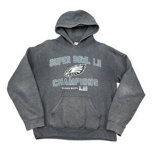 Philadelphia Eagles Super Bowl Champions Grey Hoodie Sz Medium
